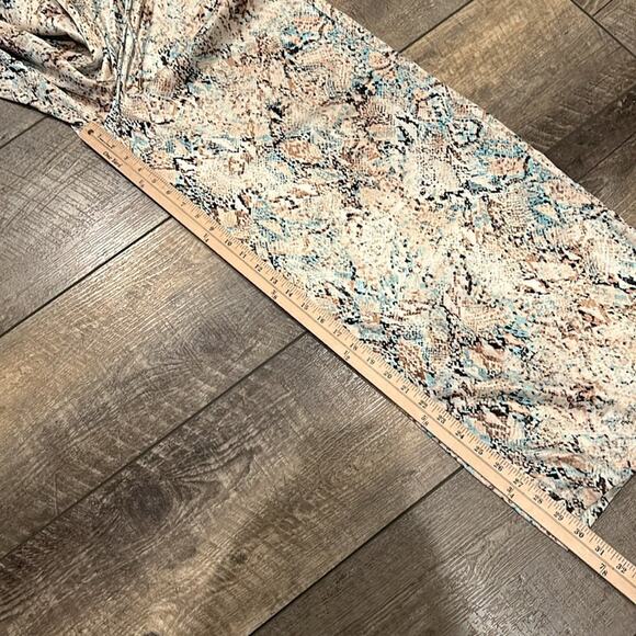 AFRM High Waist Snake Skin Print Pull-on Satin Wide Leg Pants Size M - Picture 5 of 9